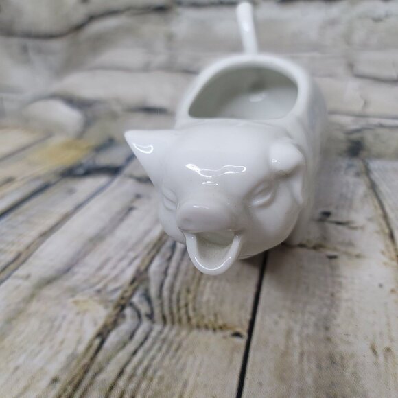 Cost Plus White Ceramic Pig Piggy Creamer Appx 6" Long - Picture 3 of 6